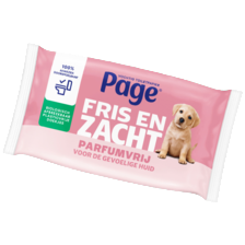 Page vochtig toiletpapier